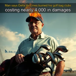 Read more about the article Man says Delta Air Lines burned his golf bag  clubs costing nearly 4  000 in damages